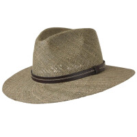 Naturstroh Hut für Herren mit Lederband und breiter...