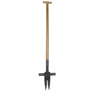 Crooked wood dock cutter, forged with step and ash T-handle (90 cm)