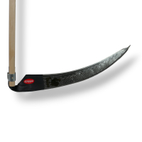 Ensemble des faux FUX SCHRÖCKENFUX, manche de faux en bois 150/160 cm avec lame de faux HAHN et point en pierre 60/65 cm